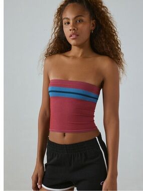 Urban Outfitters XS/S red & blue Out From Under Charlie seamless tube top